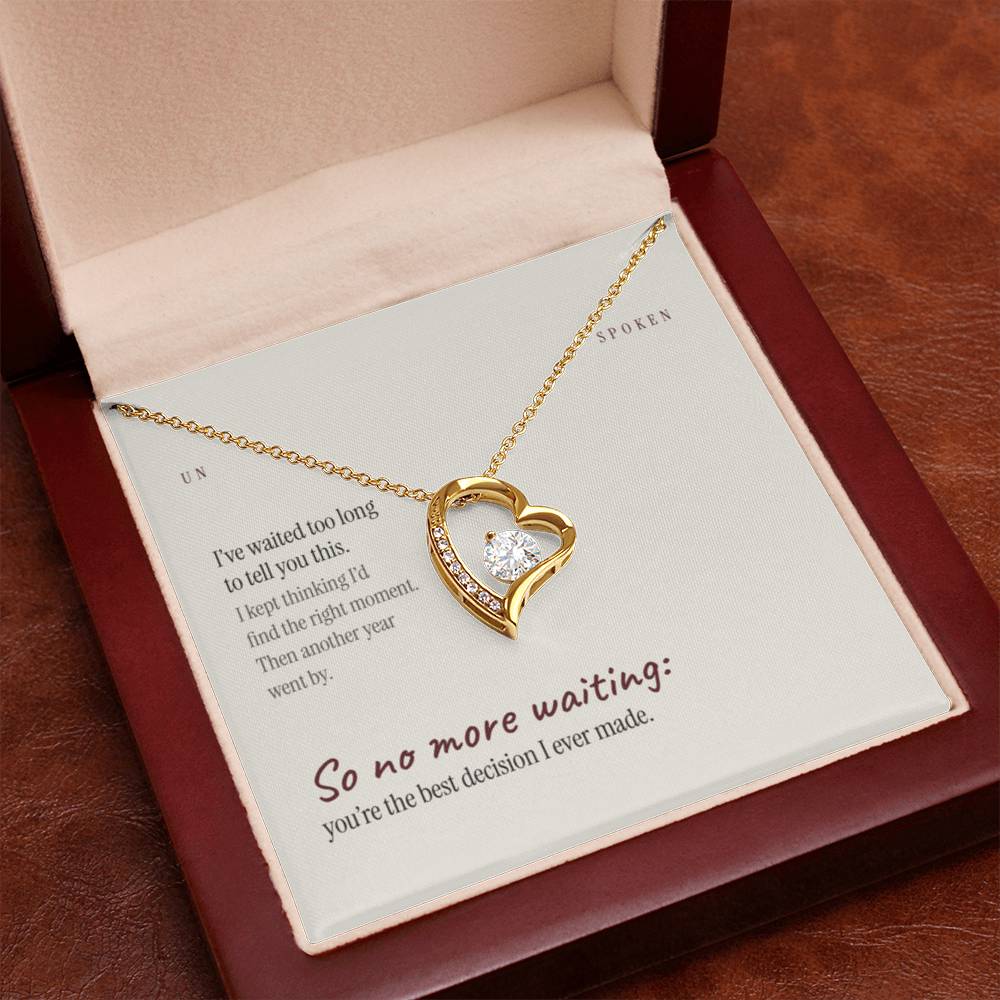 Waited Too Long — Heart Necklace & Message Card