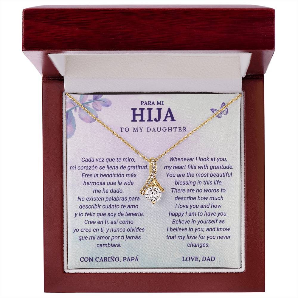 Father to Daughter Necklace – With Bilingual English & Spanish Card