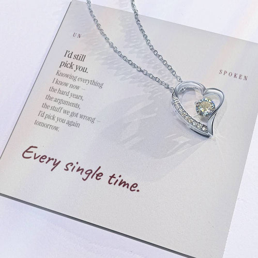 I’d Still Pick You — Heart Necklace & Message Card