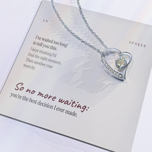 Waited Too Long — Heart Necklace & Message Card
