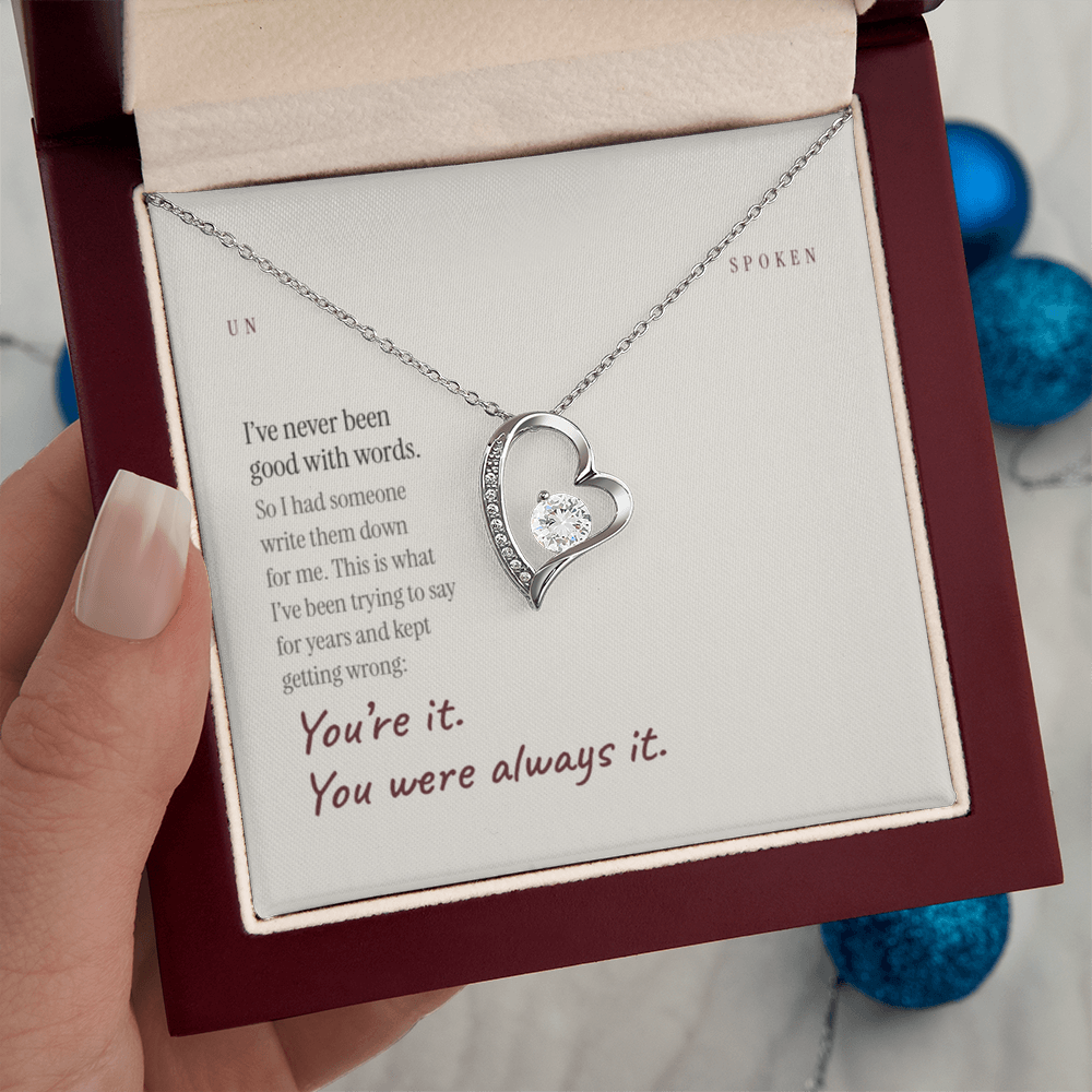 Never Good With Words — Heart Necklace & Message Card