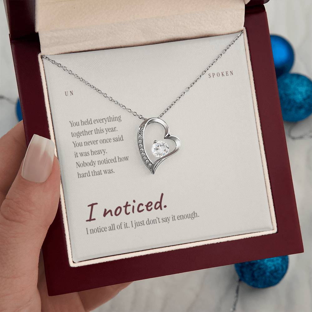 I Noticed — Heart Necklace & Message Card
