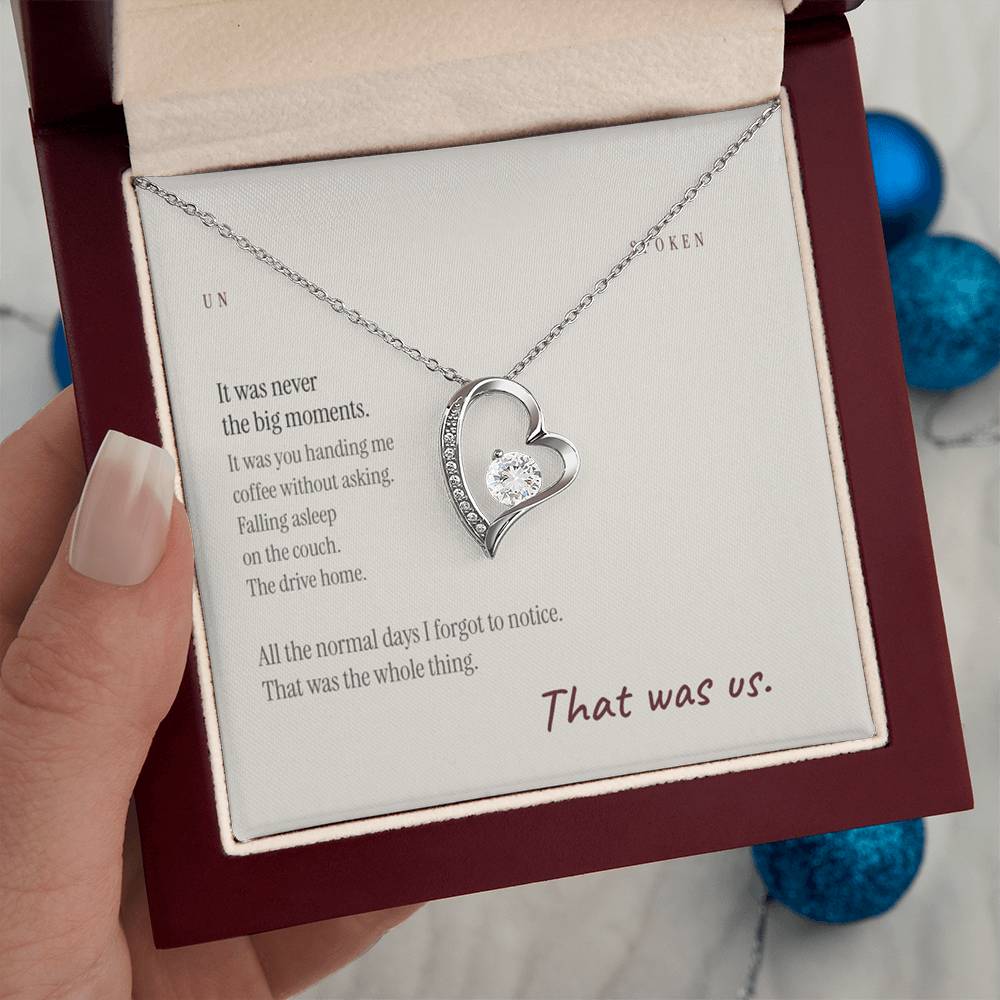 The Normal Days — Heart Necklace & Message Card