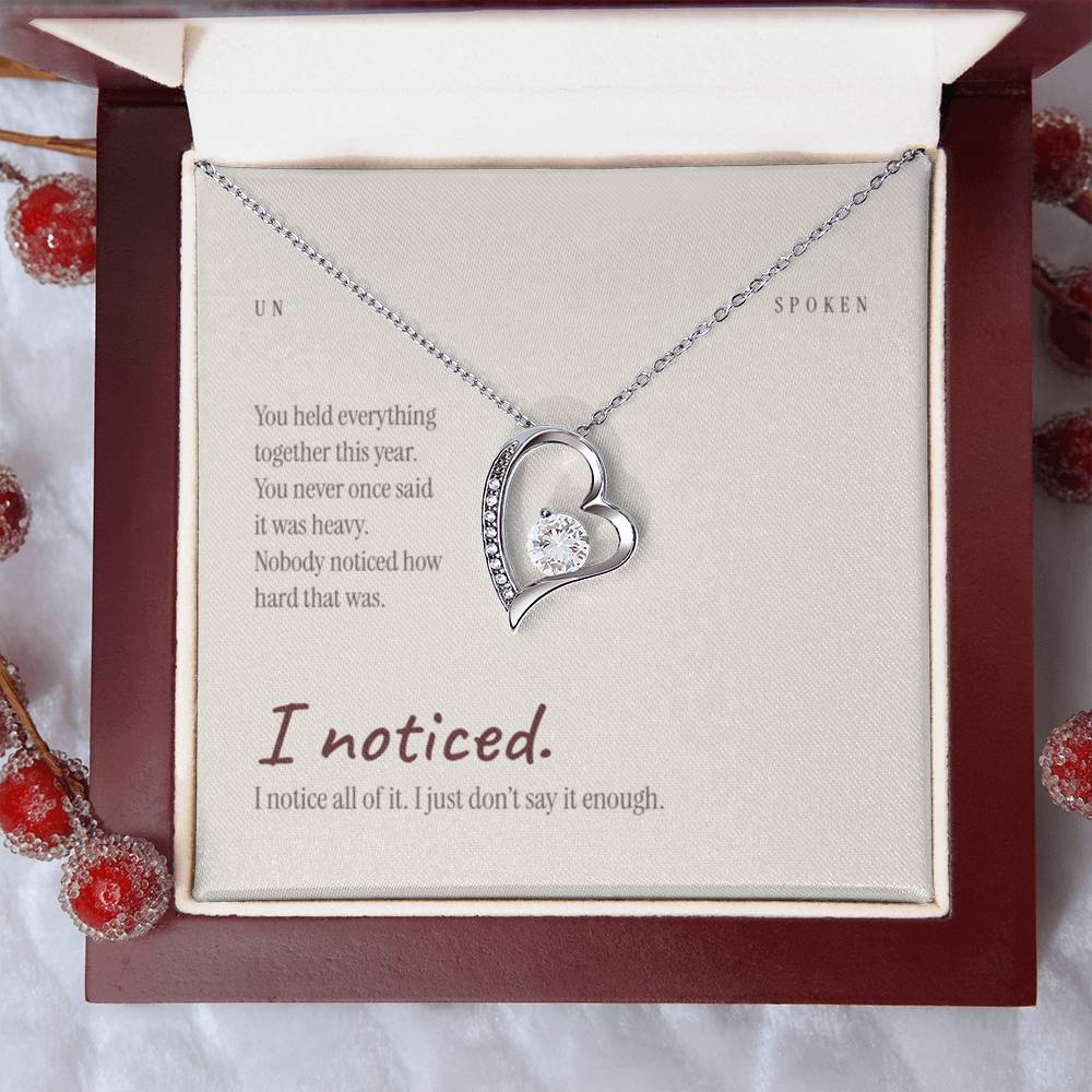 I Noticed — Heart Necklace & Message Card