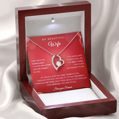 To My Wife – Husband Gift Necklace with Heartfelt Message Card