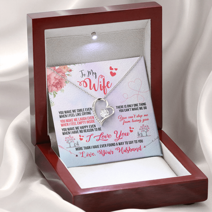 To My Wife – Heart Pendant Necklace Gift from Husband with Love Message