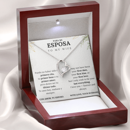 l Necklace Gift for Wife – Love Message Card in English and Spanish