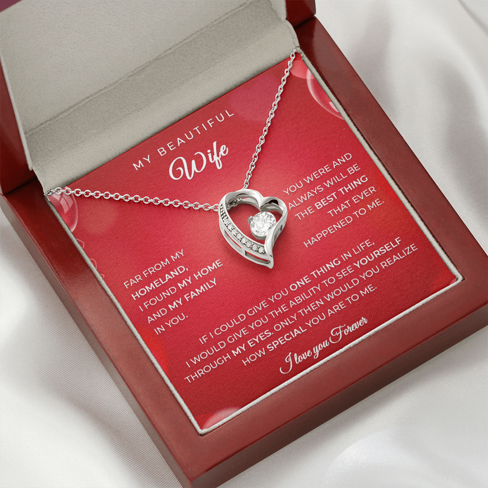 To My Wife – Husband Gift Necklace with Heartfelt Message Card