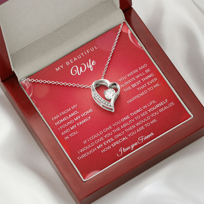 To My Wife – Husband Gift Necklace with Heartfelt Message Card