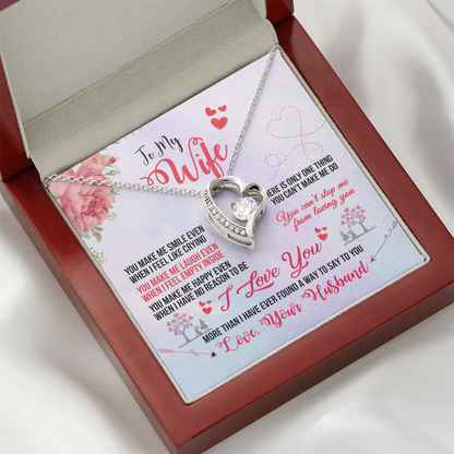 To My Wife – Heart Pendant Necklace Gift from Husband with Love Message