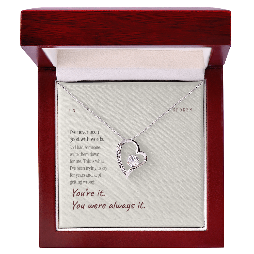 Never Good With Words — Heart Necklace & Message Card