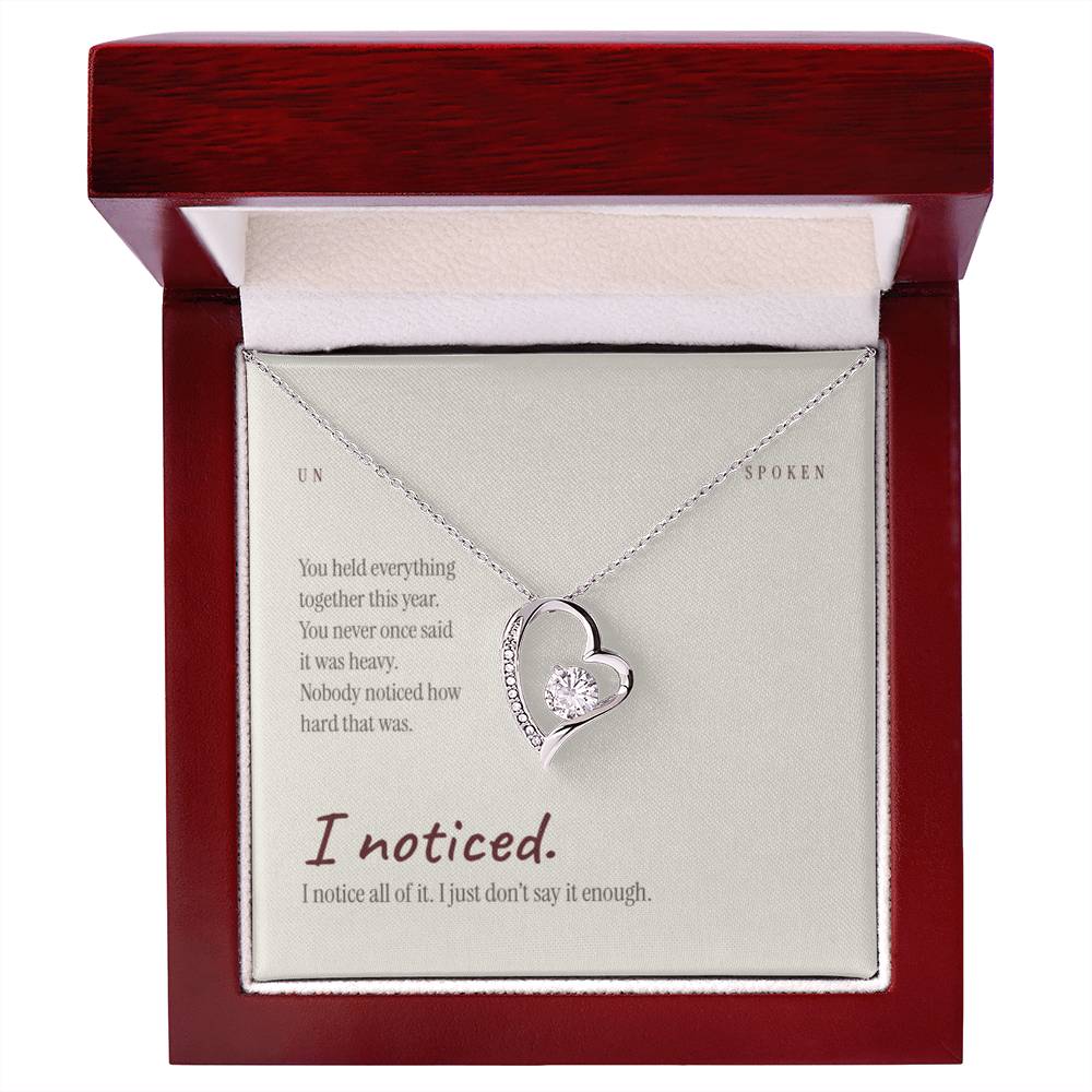 I Noticed — Heart Necklace & Message Card