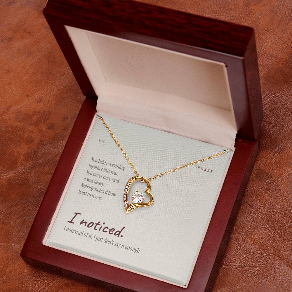 I Noticed — Heart Necklace & Message Card