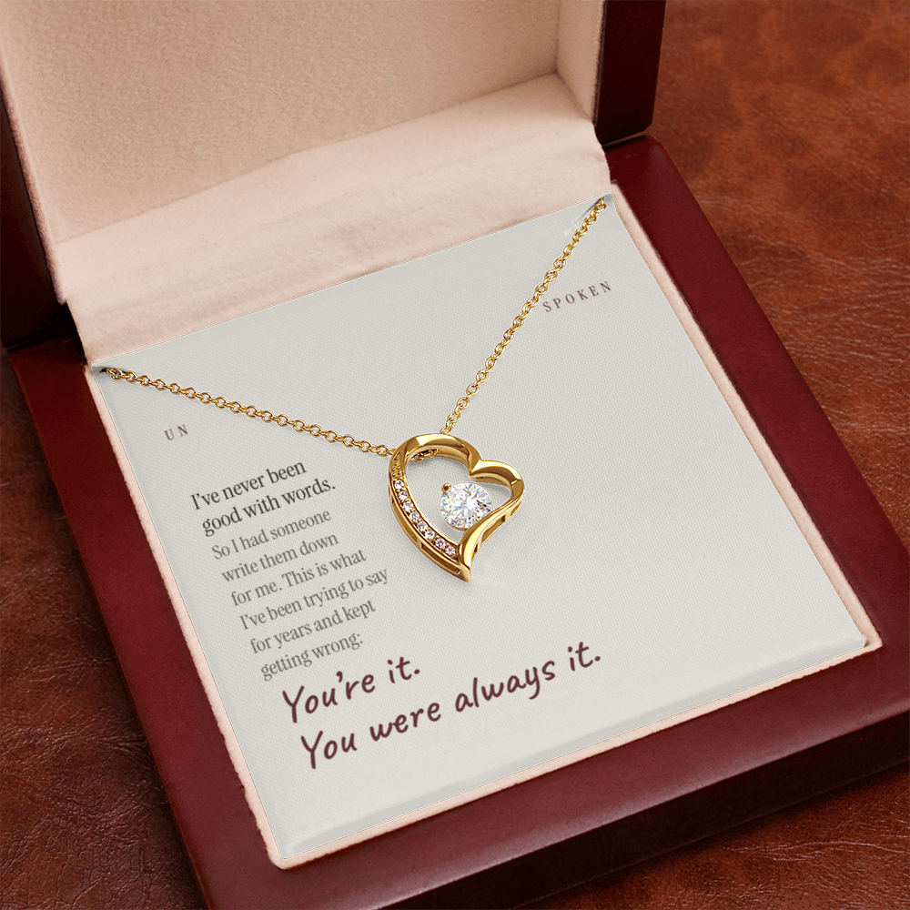 Never Good With Words — Heart Necklace & Message Card