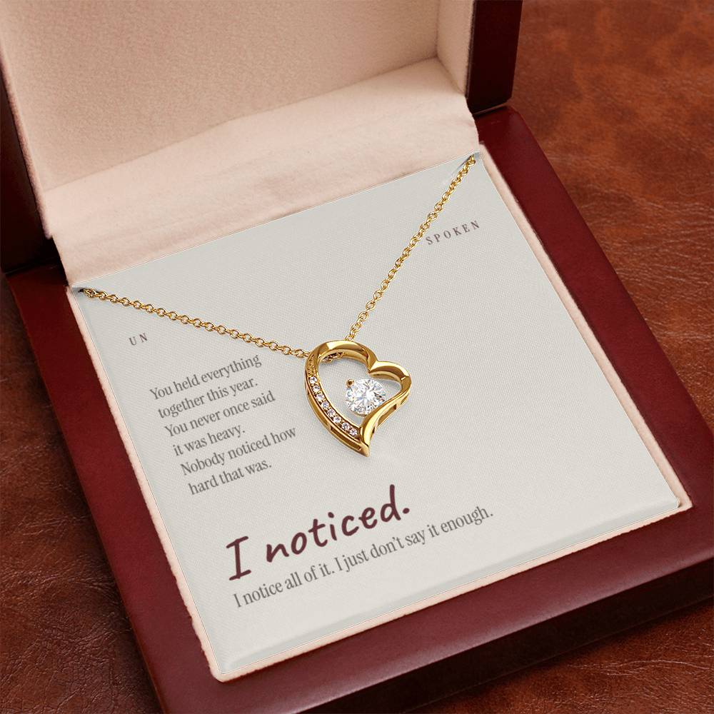 I Noticed — Heart Necklace & Message Card