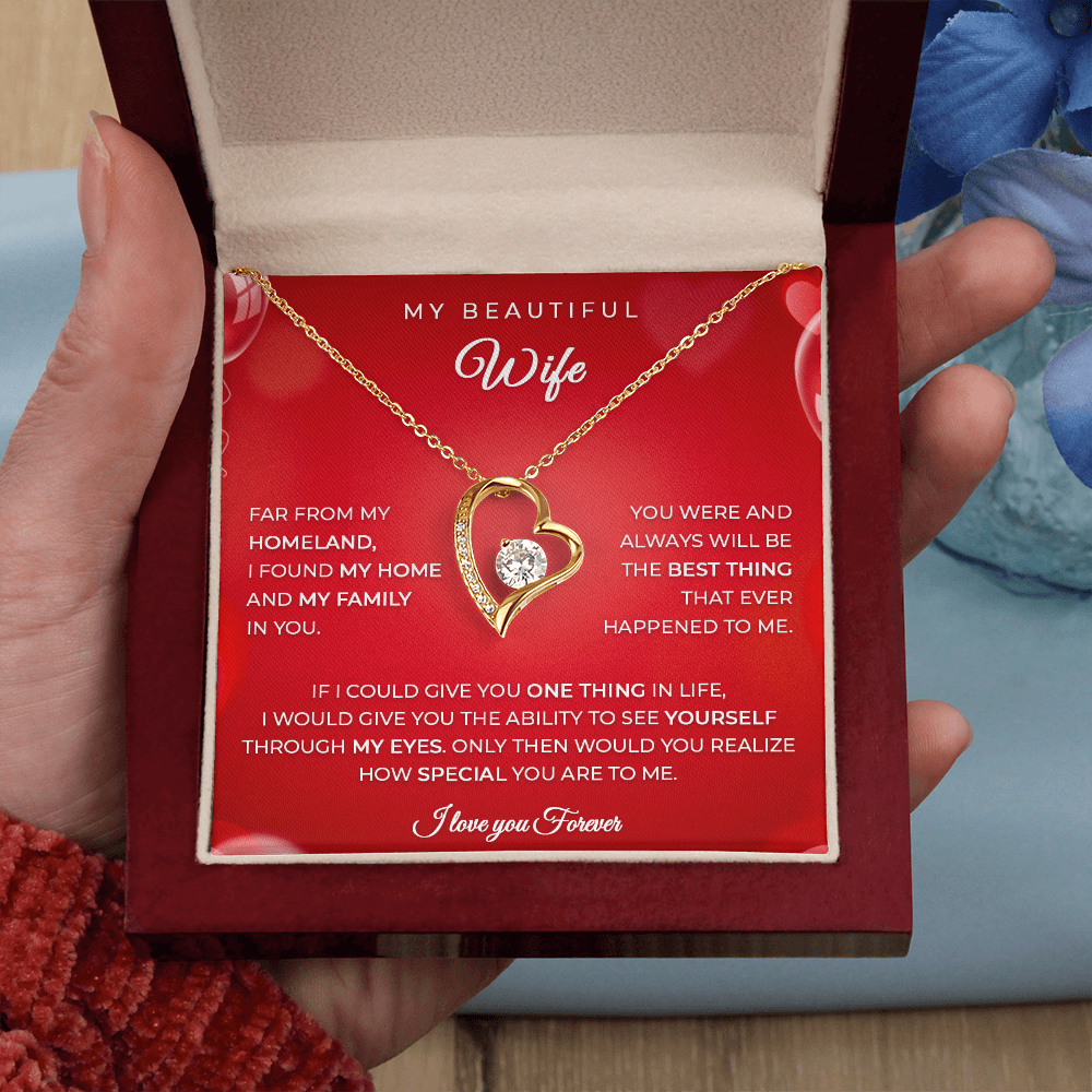 To My Wife – Husband Gift Necklace with Heartfelt Message Card