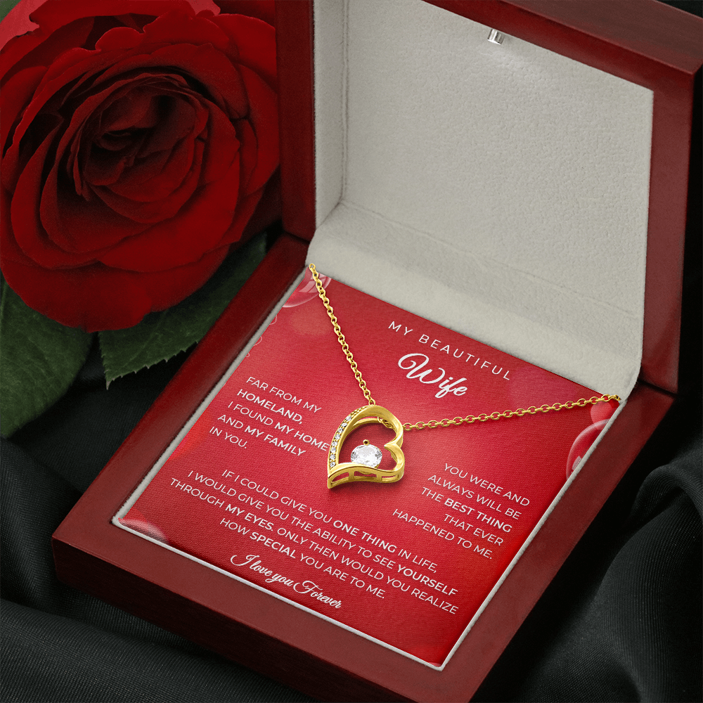 To My Wife – Husband Gift Necklace with Heartfelt Message Card