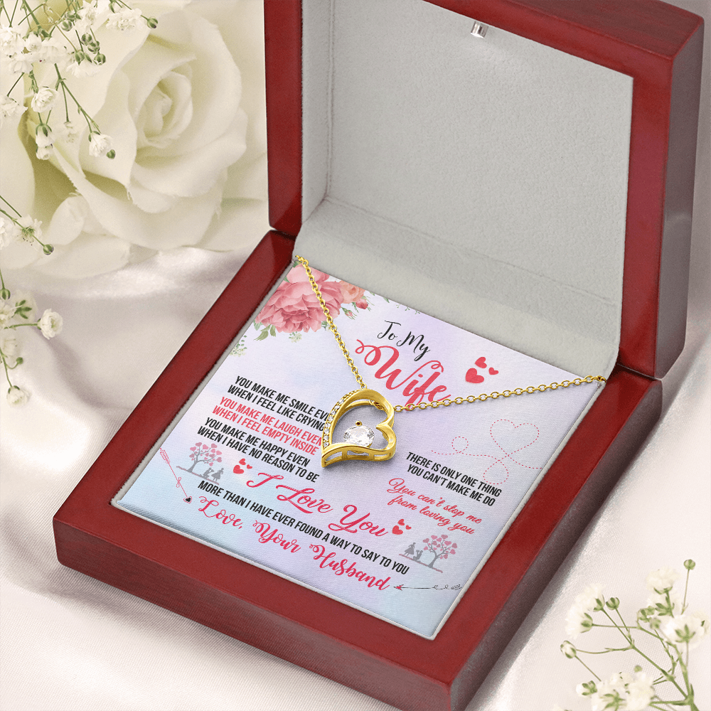 To My Wife – Heart Pendant Necklace Gift from Husband with Love Message
