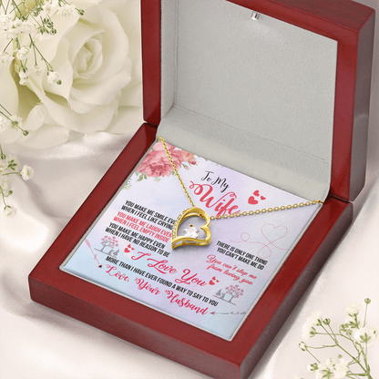 To My Wife – Heart Pendant Necklace Gift from Husband with Love Message