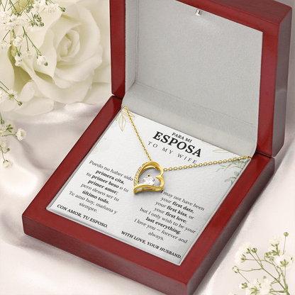l Necklace Gift for Wife – Love Message Card in English and Spanish