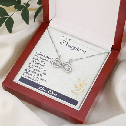 To My Daughter – Infinity Heart Necklace Gift from Dad