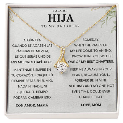 Gift for Daughter from Mom – Necklace with Spanish & English Love Message