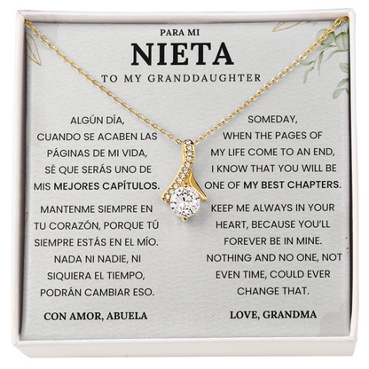 Gift for Granddaughter from Grandma – Necklace with Spanish & English Love Message