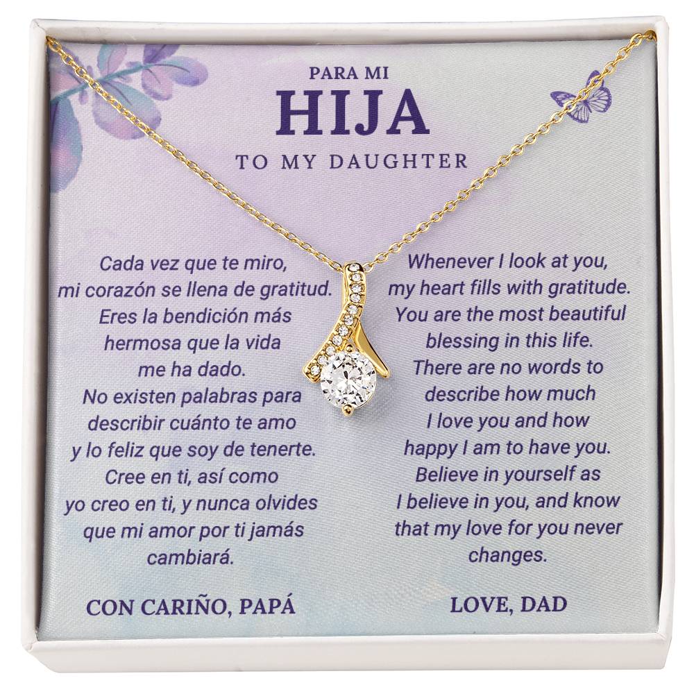 Father to Daughter Necklace – With Bilingual English & Spanish Card