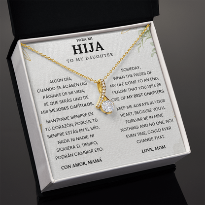 Gift for Daughter from Mom – Necklace with Spanish & English Love Message