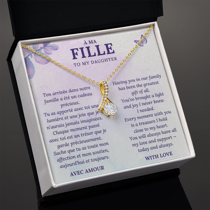 À Ma Fille – To My Daughter Necklace with French & English Love Message – Gift from Parent