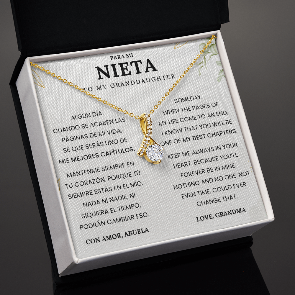 Gift for Granddaughter from Grandma – Necklace with Spanish & English Love Message