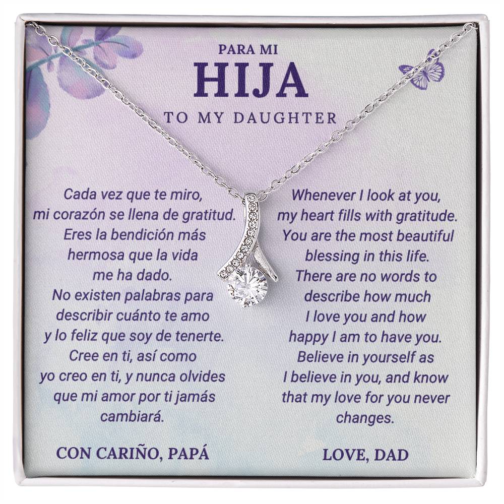 Father to Daughter Necklace – With Bilingual English & Spanish Card