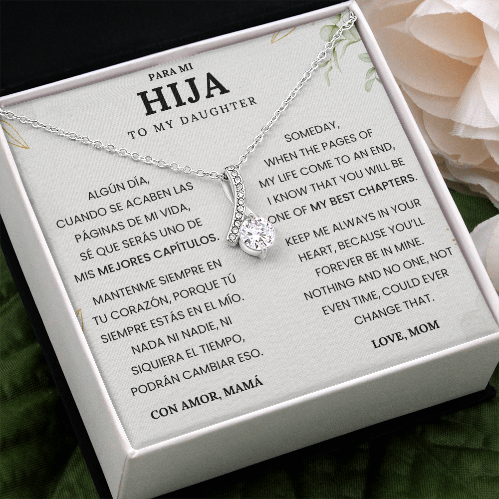 Gift for Daughter from Mom – Necklace with Spanish & English Love Message