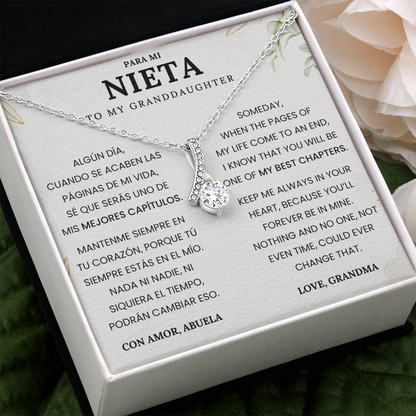Gift for Granddaughter from Grandma – Necklace with Spanish & English Love Message