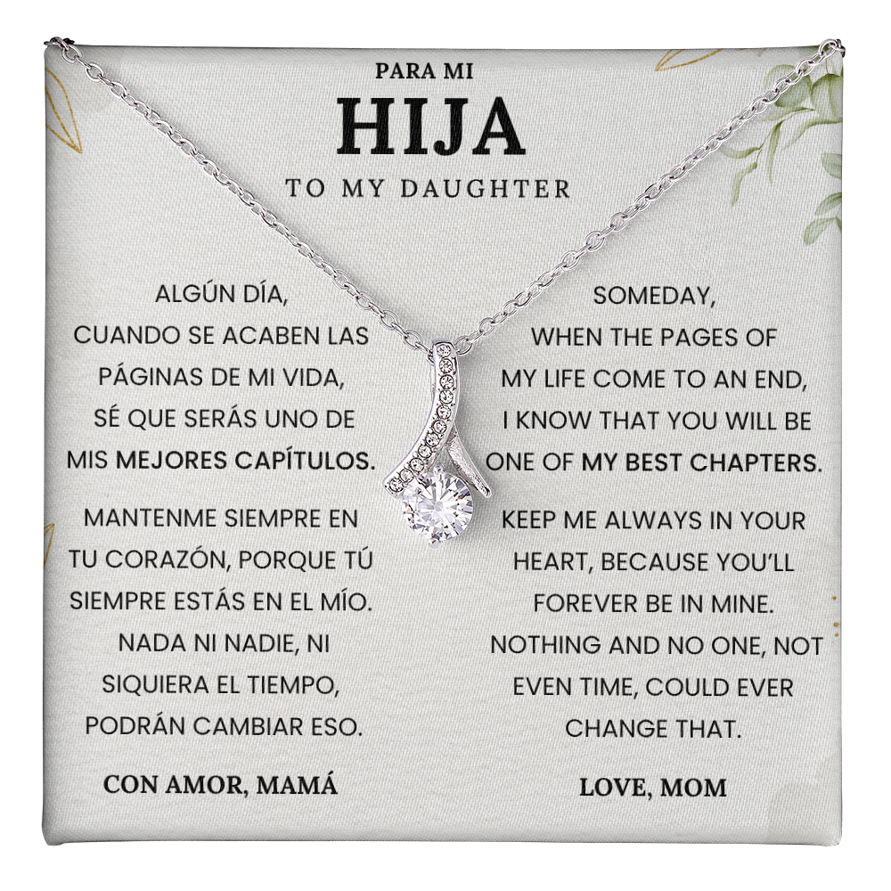 Gift for Daughter from Mom – Necklace with Spanish & English Love Message