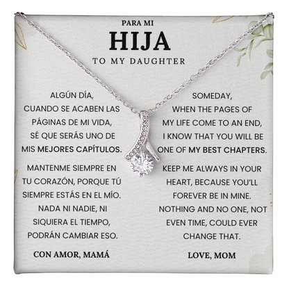 Gift for Daughter from Mom – Necklace with Spanish & English Love Message