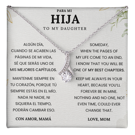 Gift for Daughter from Mom – Necklace with Spanish & English Love Message