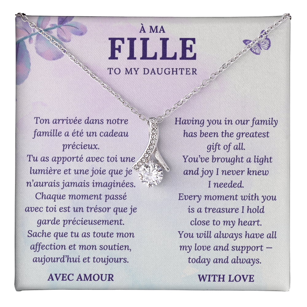 À Ma Fille – To My Daughter Necklace with French & English Love Message – Gift from Parent