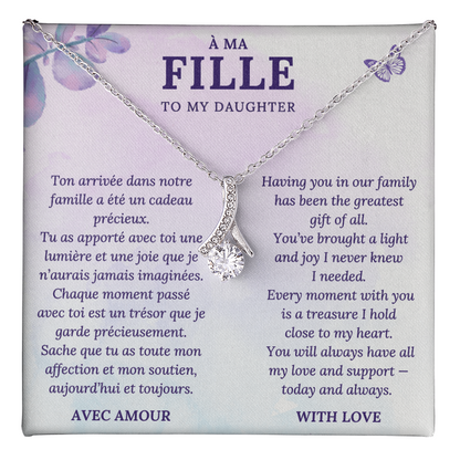 À Ma Fille – To My Daughter Necklace with French & English Love Message – Gift from Parent
