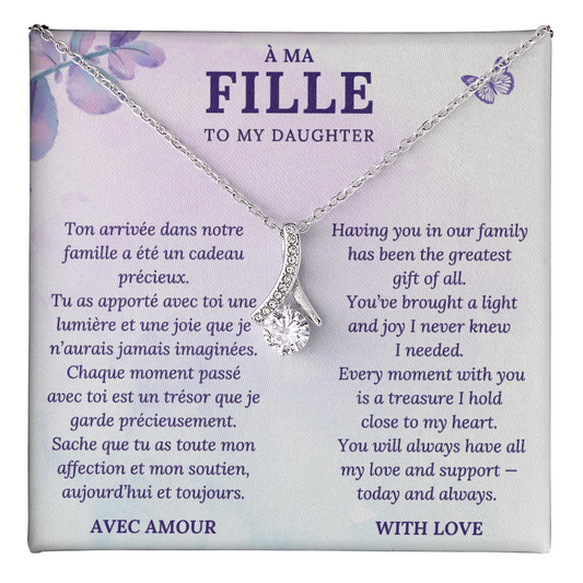 À Ma Fille – To My Daughter Necklace with French & English Love Message – Gift from Parent