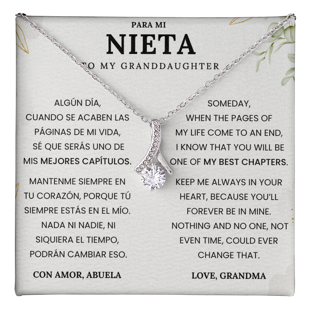 Gift for Granddaughter from Grandma – Necklace with Spanish & English Love Message