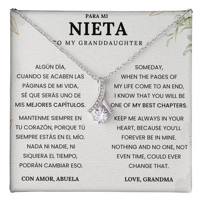 Gift for Granddaughter from Grandma – Necklace with Spanish & English Love Message