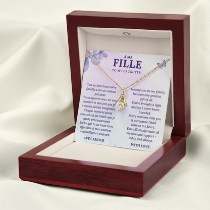 À Ma Fille – To My Daughter Necklace with French & English Love Message – Gift from Parent
