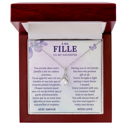 À Ma Fille – To My Daughter Necklace with French & English Love Message – Gift from Parent
