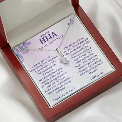 Father to Daughter Necklace – With Bilingual English & Spanish Card