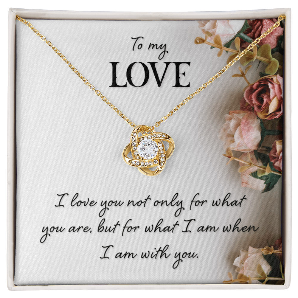 To My Love – Eternal Knot Necklace Gift for Girlfriend, Fiancée, or Wife