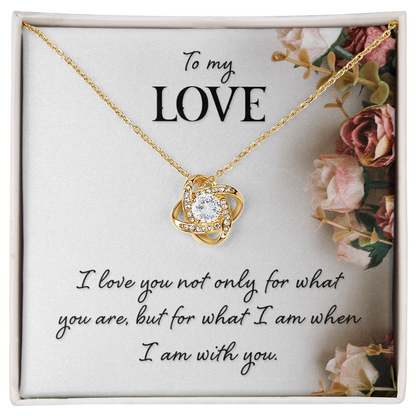 To My Love – Eternal Knot Necklace Gift for Girlfriend, Fiancée, or Wife