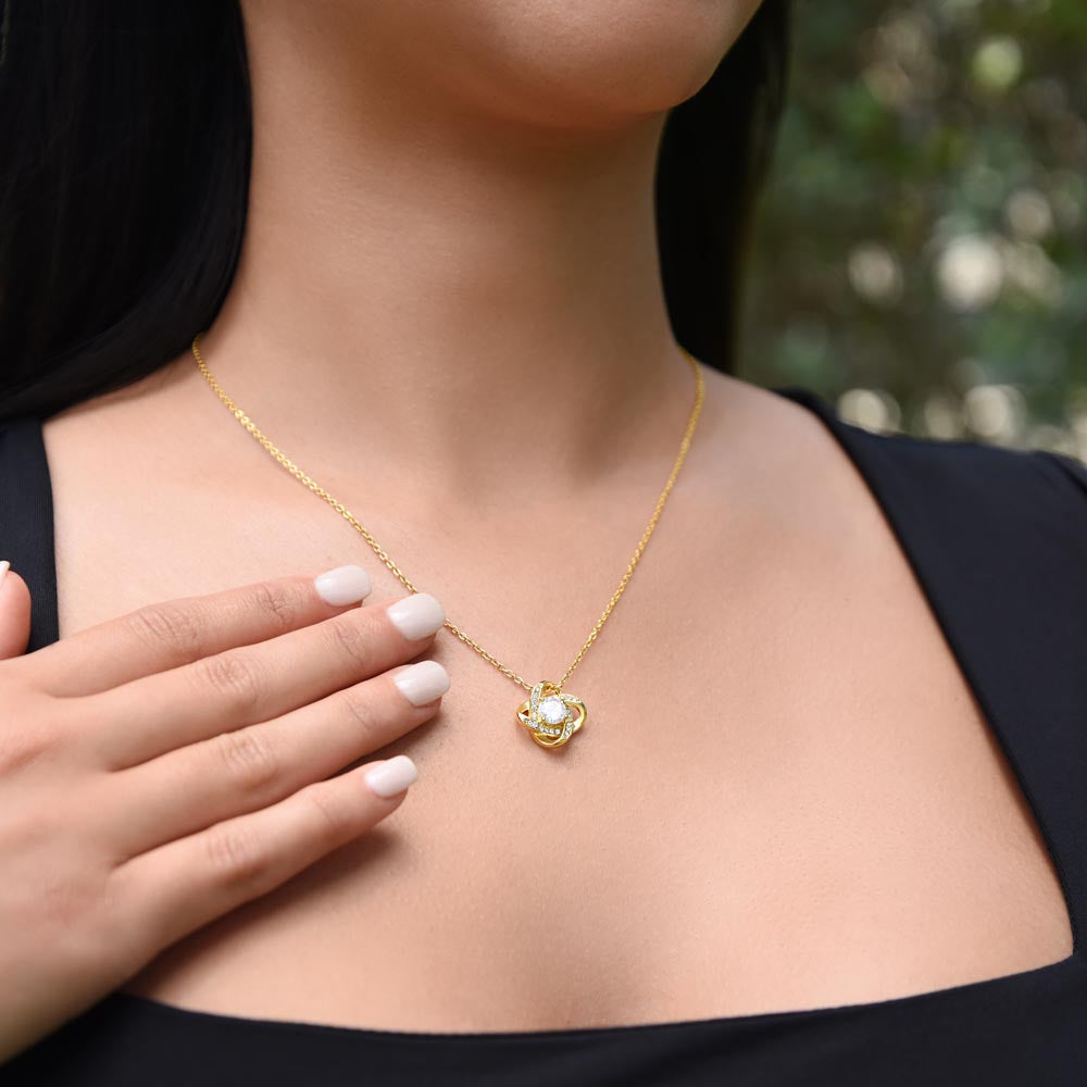 To My Love – Eternal Knot Necklace Gift for Girlfriend, Fiancée, or Wife