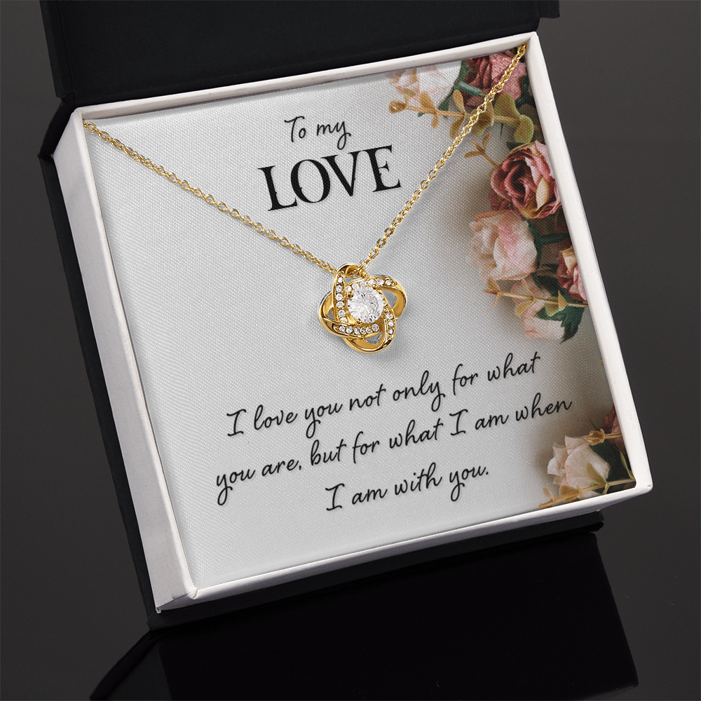 To My Love – Eternal Knot Necklace Gift for Girlfriend, Fiancée, or Wife