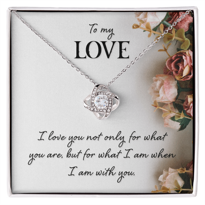 To My Love – Eternal Knot Necklace Gift for Girlfriend, Fiancée, or Wife